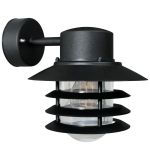 Nordlux Vejers Veggbelysning Metall og Glass Svart | IP54 - Egnet for E27