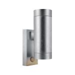 Nordlux Tin Veggbelysning Metall og Glass Grå Up & Down | 76mm - IP54 - Egnet for 2x GU10 - Bevegelses- og Lyssensor
