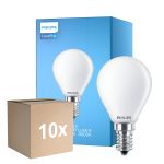 Fordelspakning 10x Philips Corepro LED Lustre E14 Ball Matt 6.5W 806lm - 840 Kald Hvit | Erstatter 60W