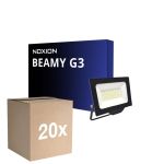 Fordelspakning 20x Noxion LED Flomlys Beamy G3.1 Svart 50W 5500lm 110D - 830 Varm Hvit | IP65 - Symmetrisk 