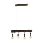 Eglo Pendel Lampe Townshend 4 Stål Brun | IP20 - Egnet for 4x E27 