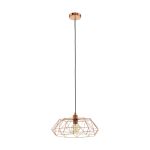 Eglo Pendel Lampe Carlton 2 Stål Kobber | IP20 - Egnet for 1x E27 